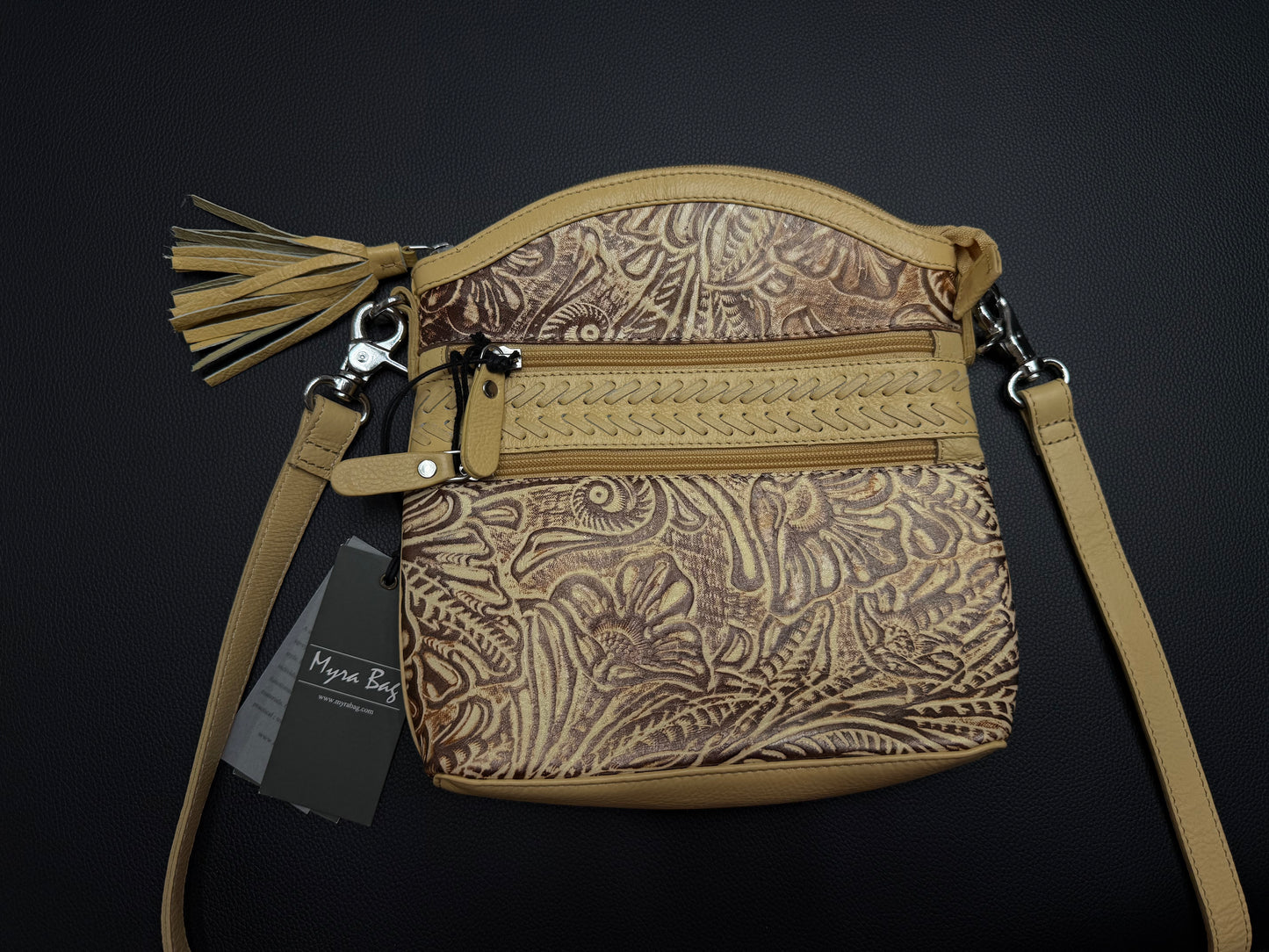 Tooled Leather Purse - Gold