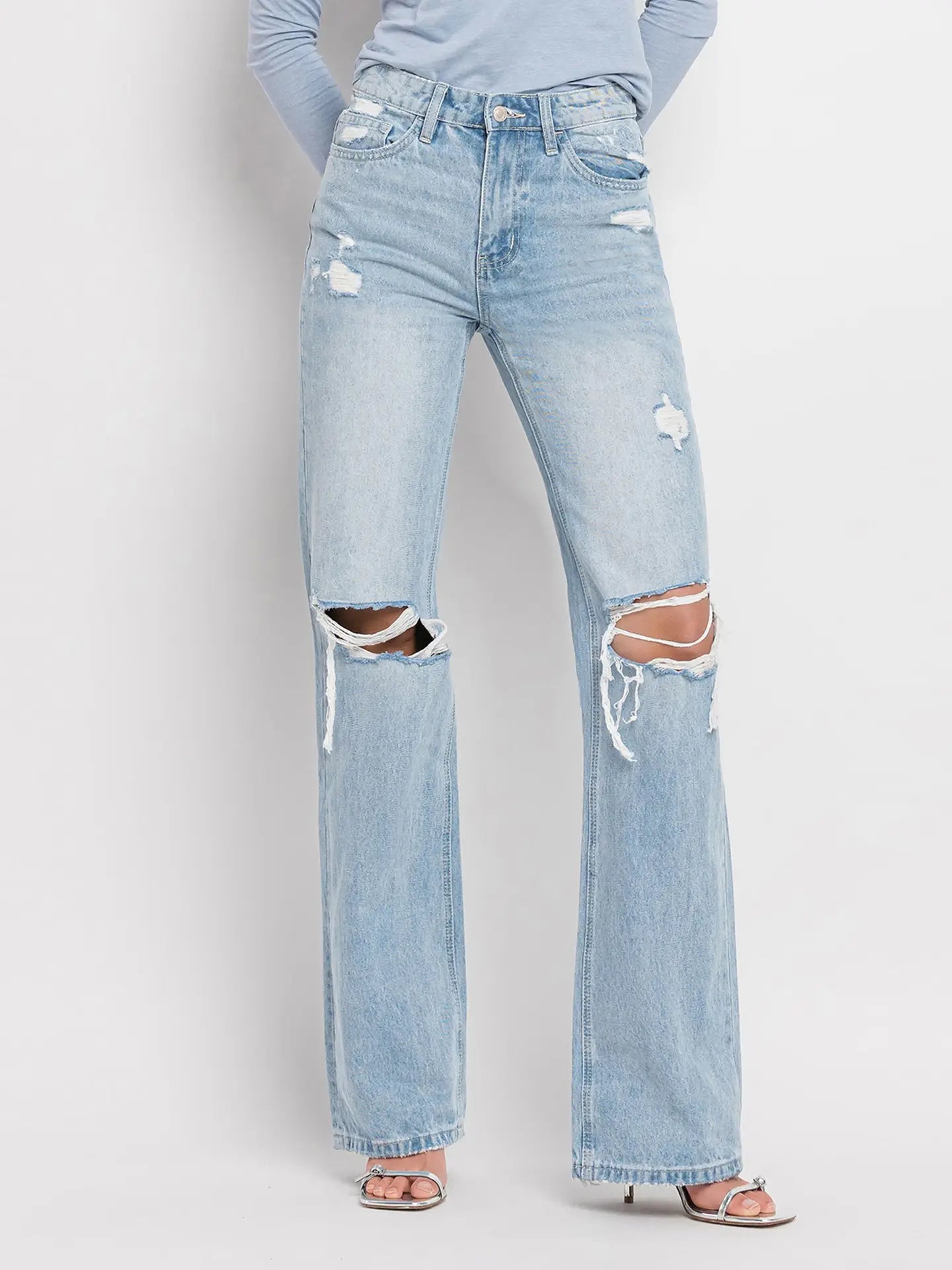 90's Vintage Super High Rise Flare Jeans