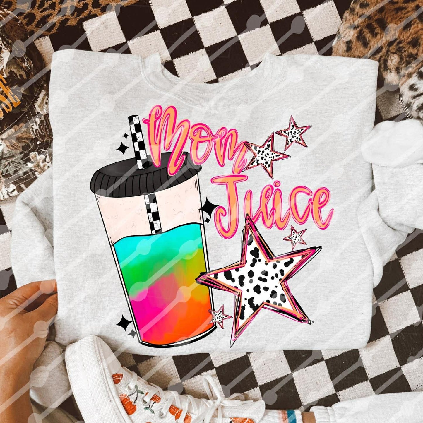 Tie dye cup mom juice tee or sweatshirt