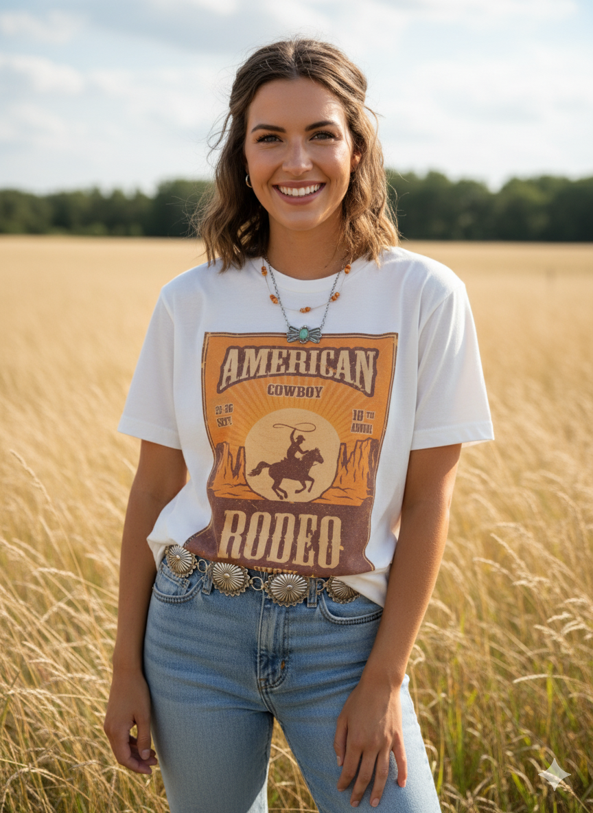 American Cowboy Rodeo Show Graphic Tee