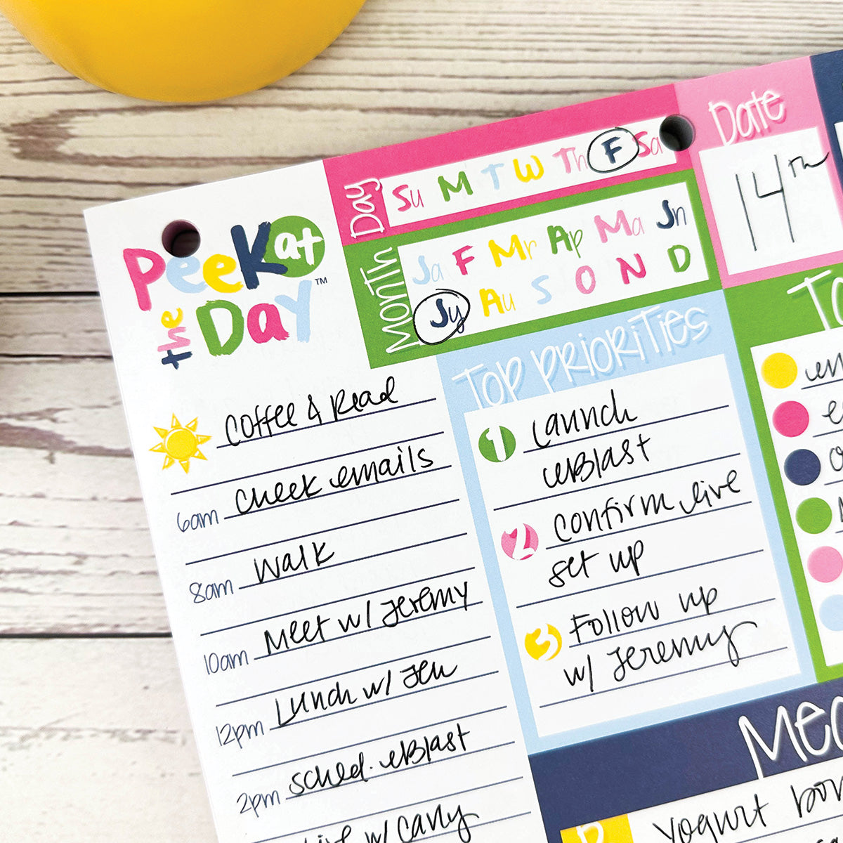 Peek at the Day™ Daily Planner Pad
