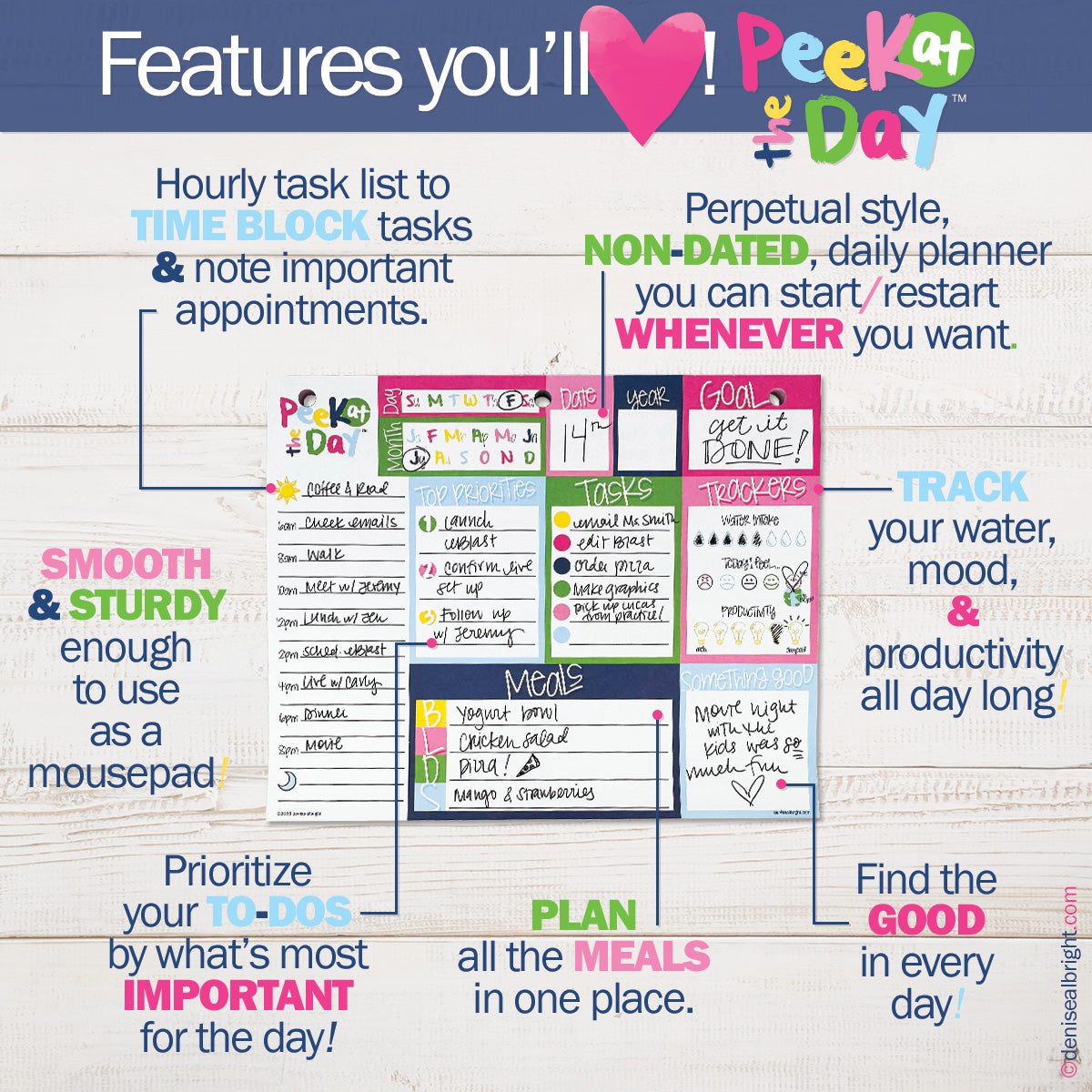 Peek at the Day™ Daily Planner Pad
