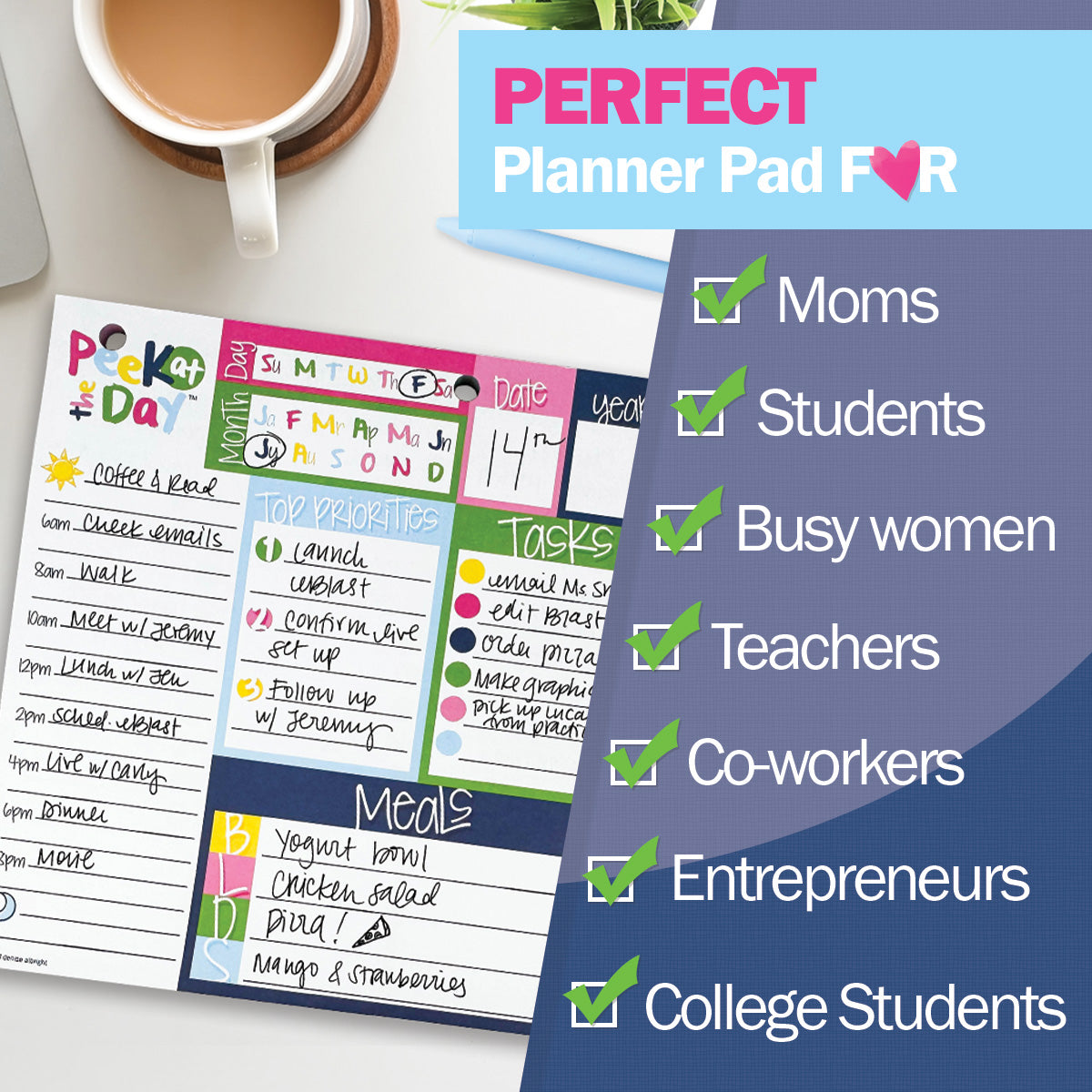 Peek at the Day™ Daily Planner Pad