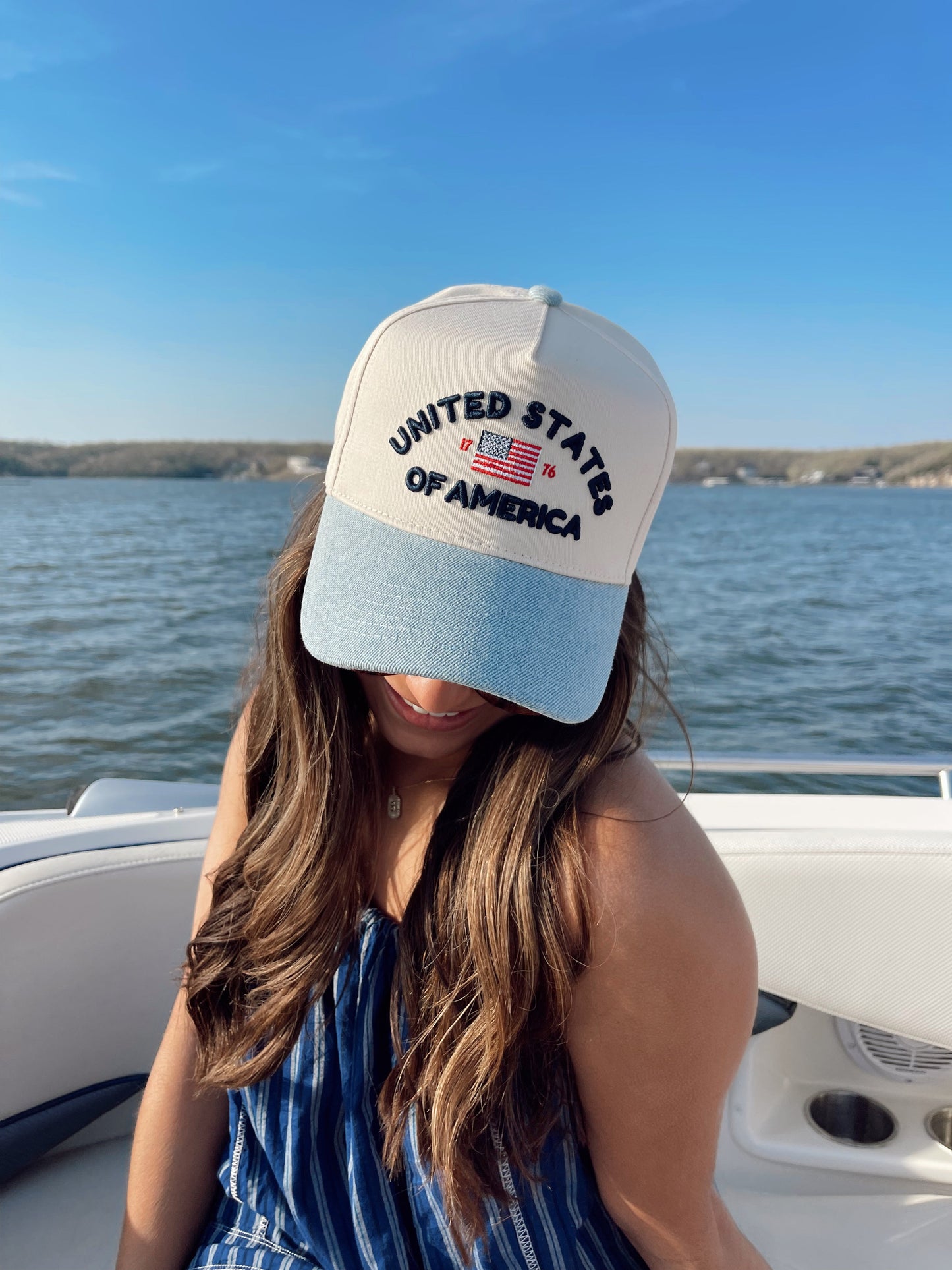 United States of America - Denim Blue Vintage Trucker Hat -PREORDER