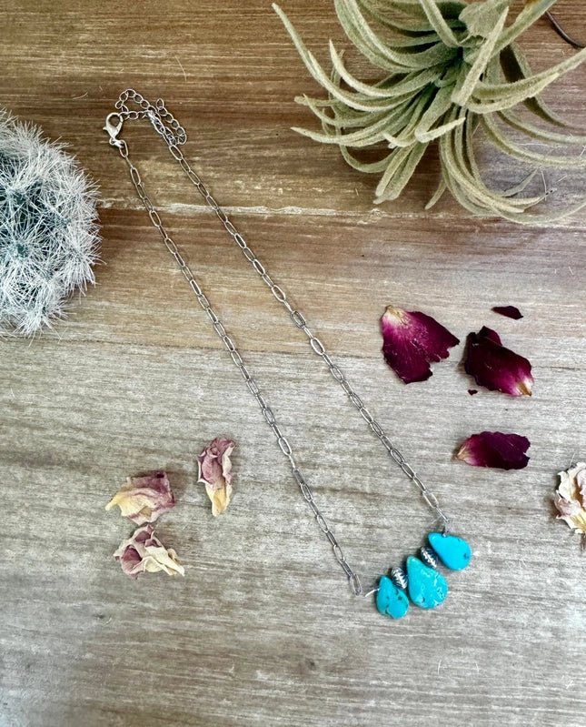Authentic Teardrop Turquoise Stones Necklace