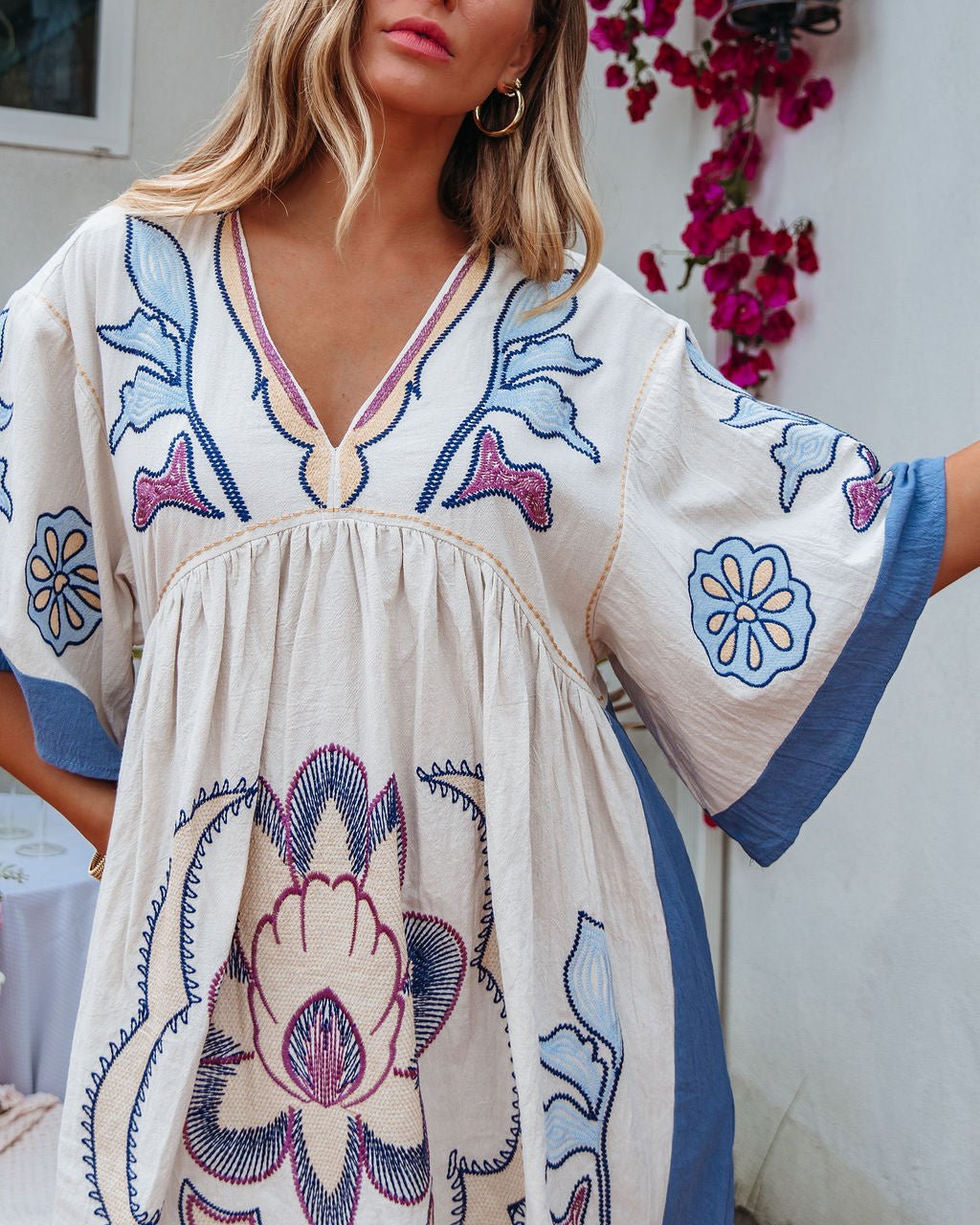 Bluebelle Denim Embroidered Mini Dress