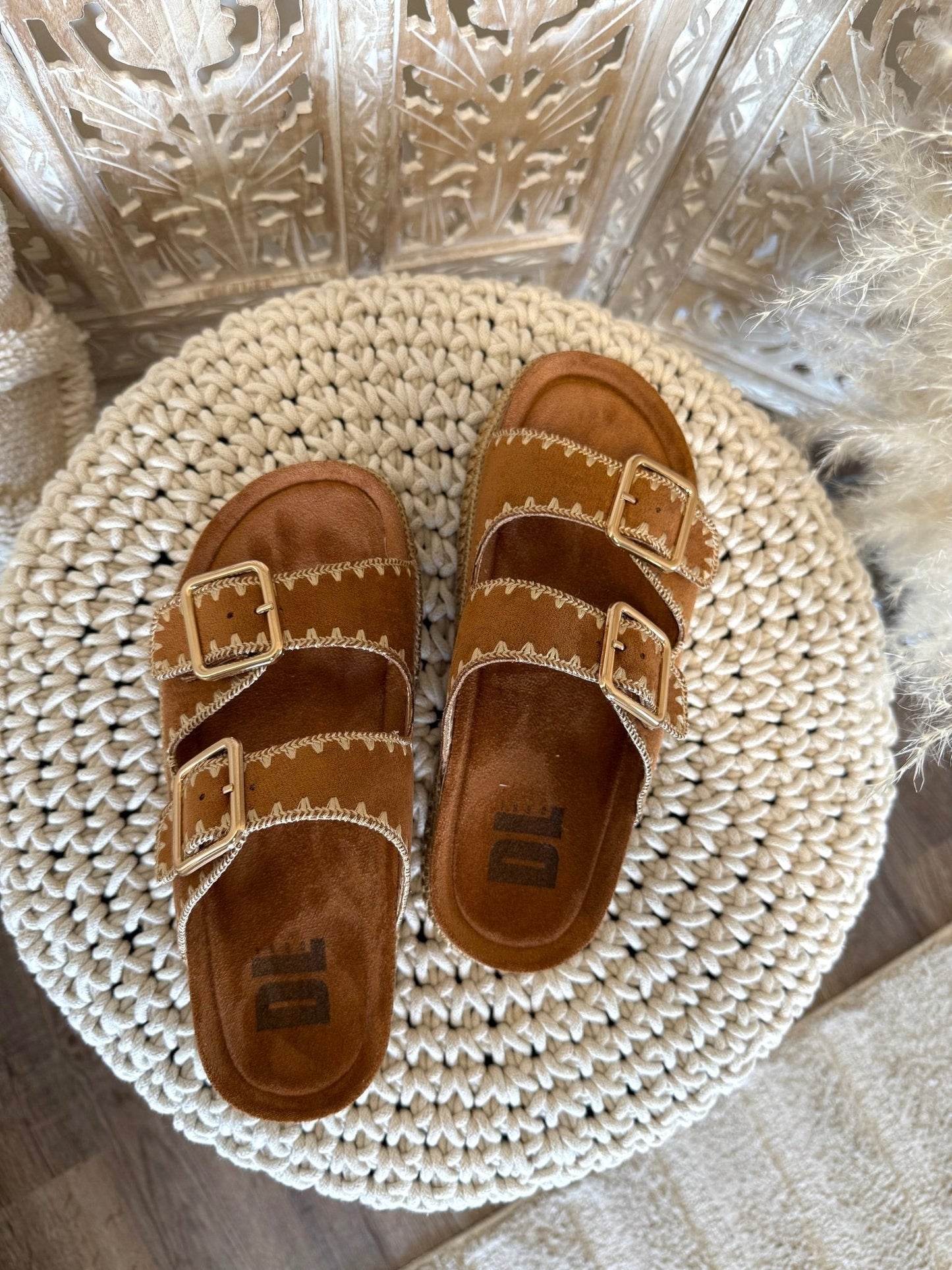 Chinese Laundry Cubana Brown Platform Slide Sandals - FINAL SALE