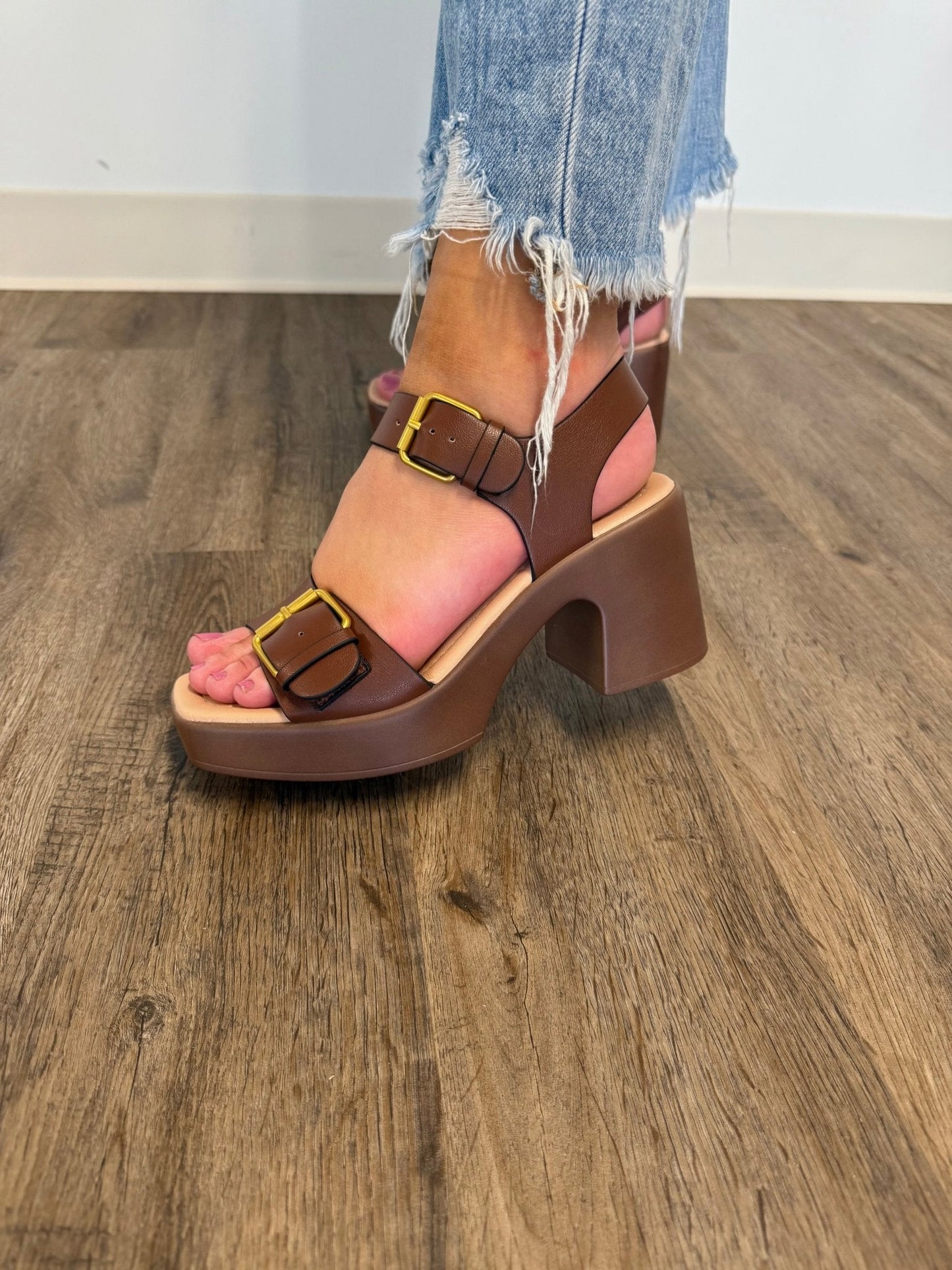 Chinese Laundry Drew Brown Platform Heeled Sandals - FINAL SALE