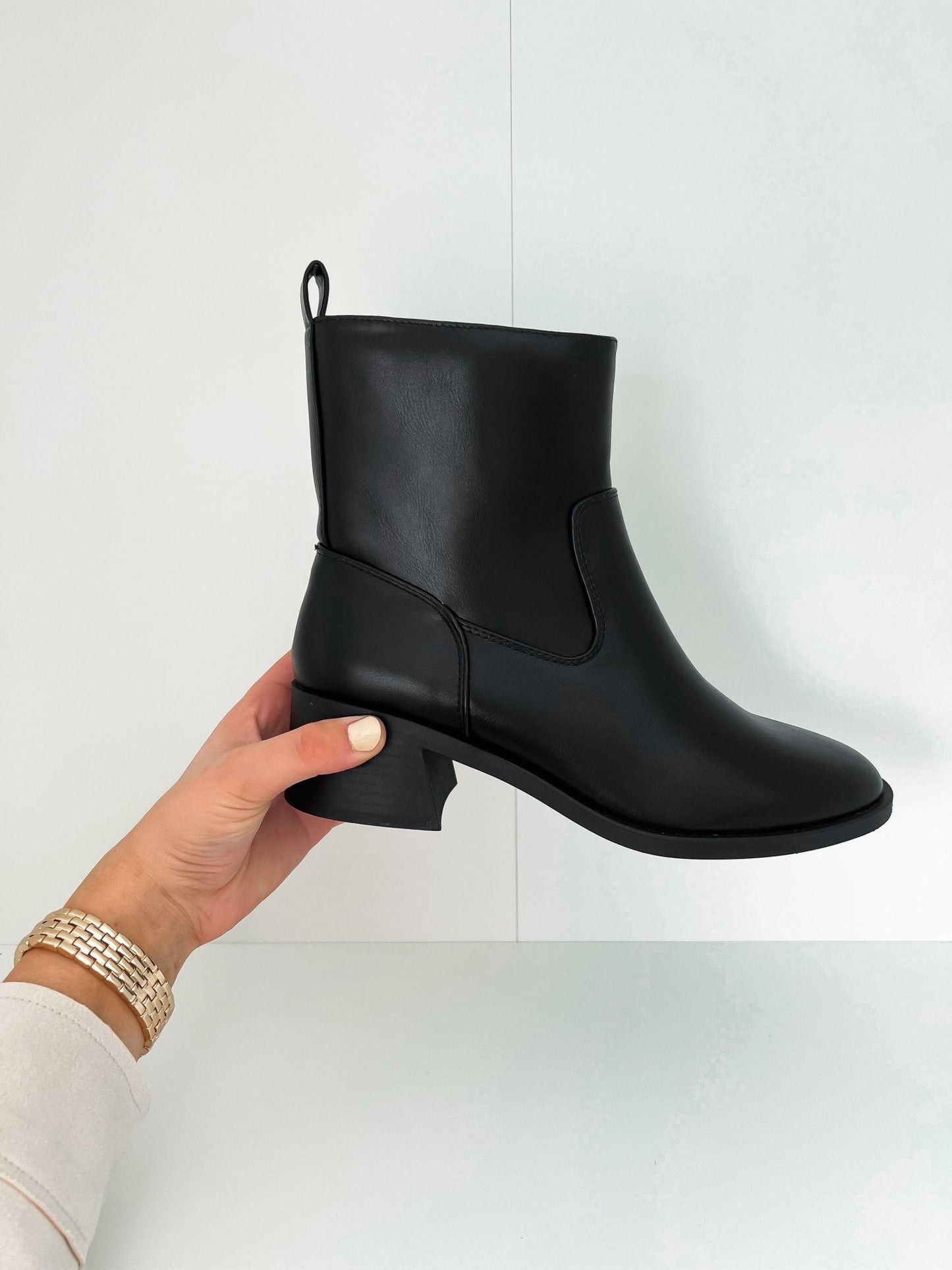 Elena Black Heeled Bootie - FINAL SALE