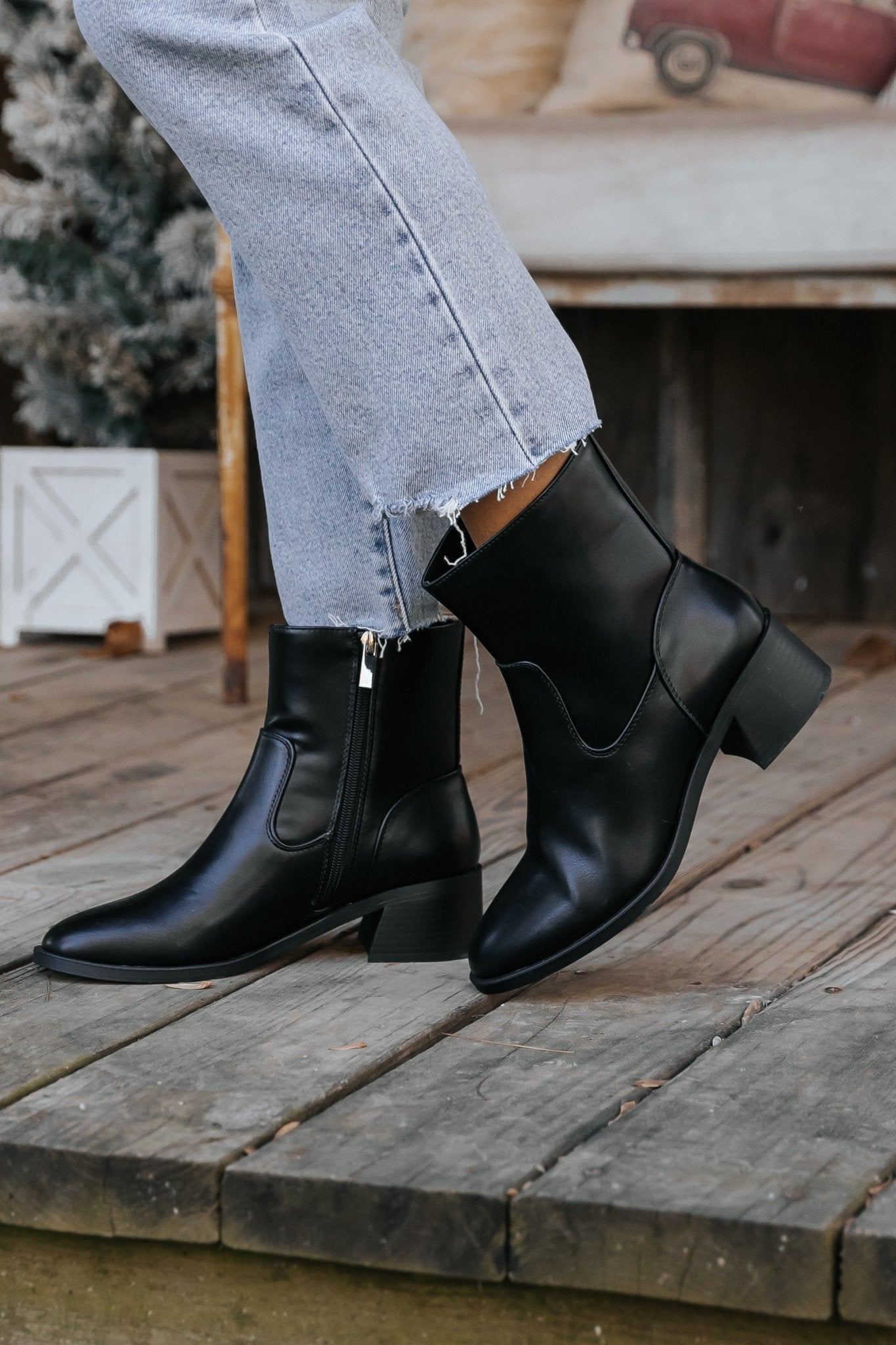 Elena Black Heeled Bootie - FINAL SALE