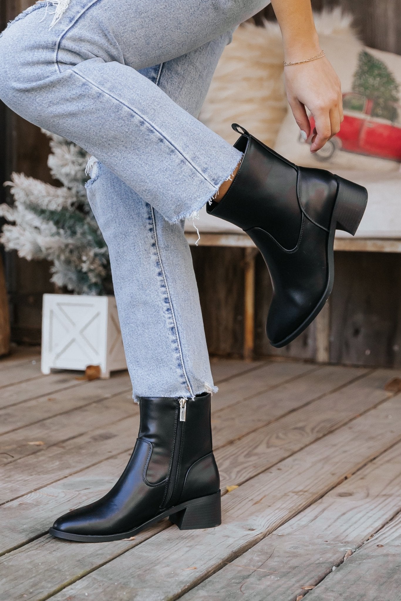 Elena Black Heeled Bootie - FINAL SALE