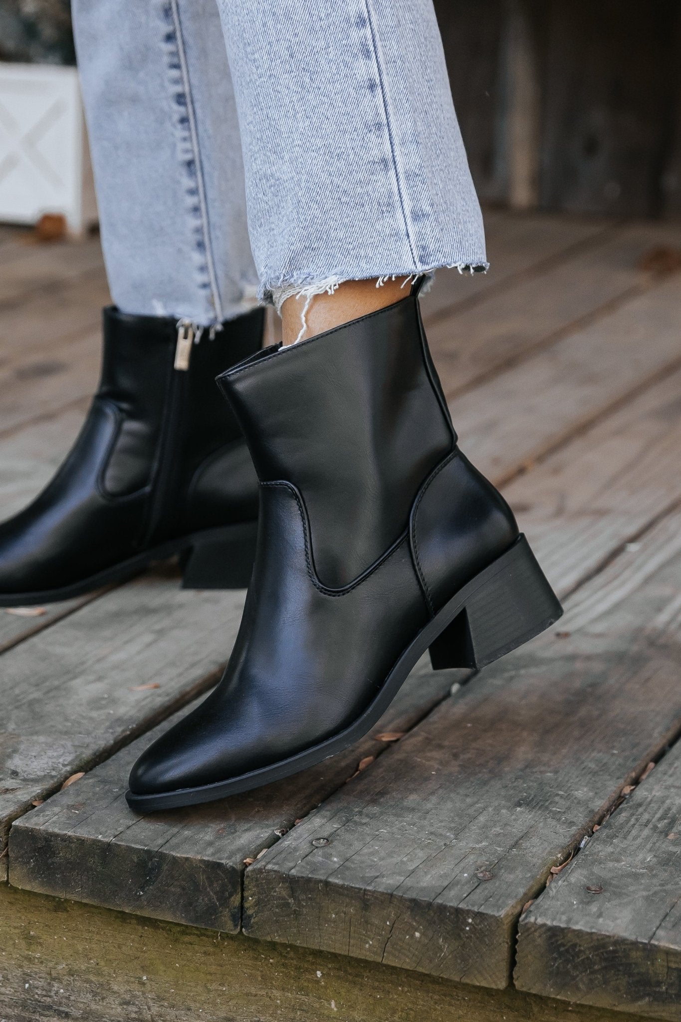 Elena Black Heeled Bootie - FINAL SALE