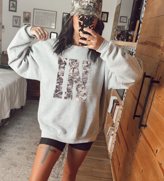 Trendy camo IN tee or sweatshirt