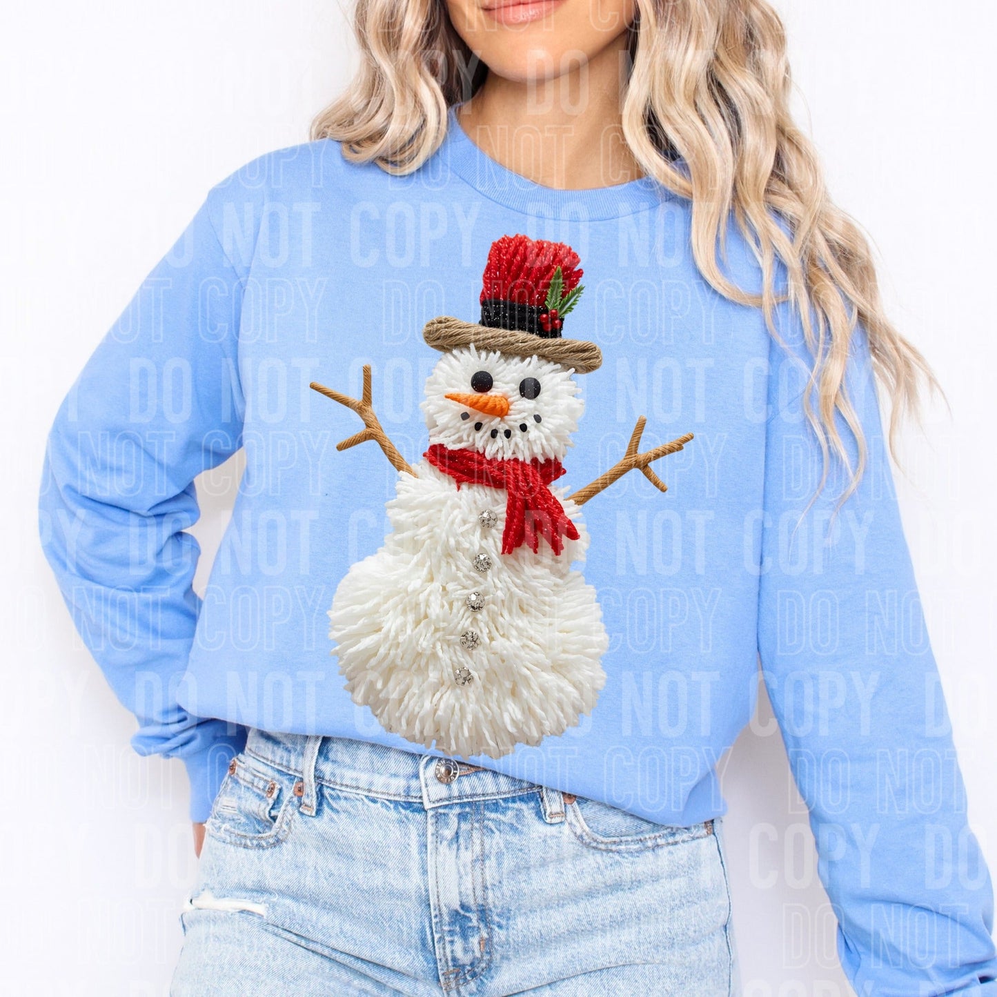 Snowman faux yarn tee or sweatshirt