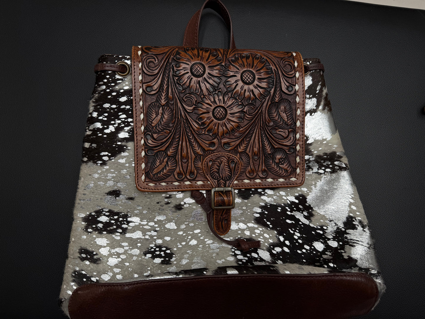 Cowhide/Silver Conceal and Carry Backpack