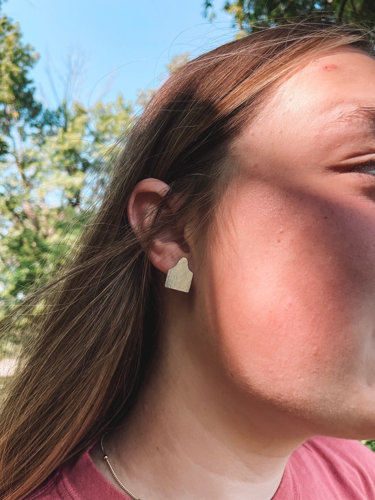 Cow Tag Stud Earring