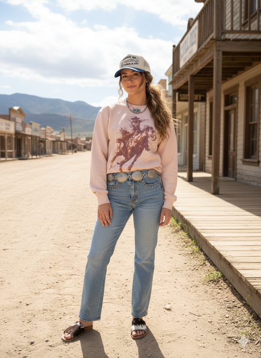 Wild West Cowgirl Graphic Sweatshirt