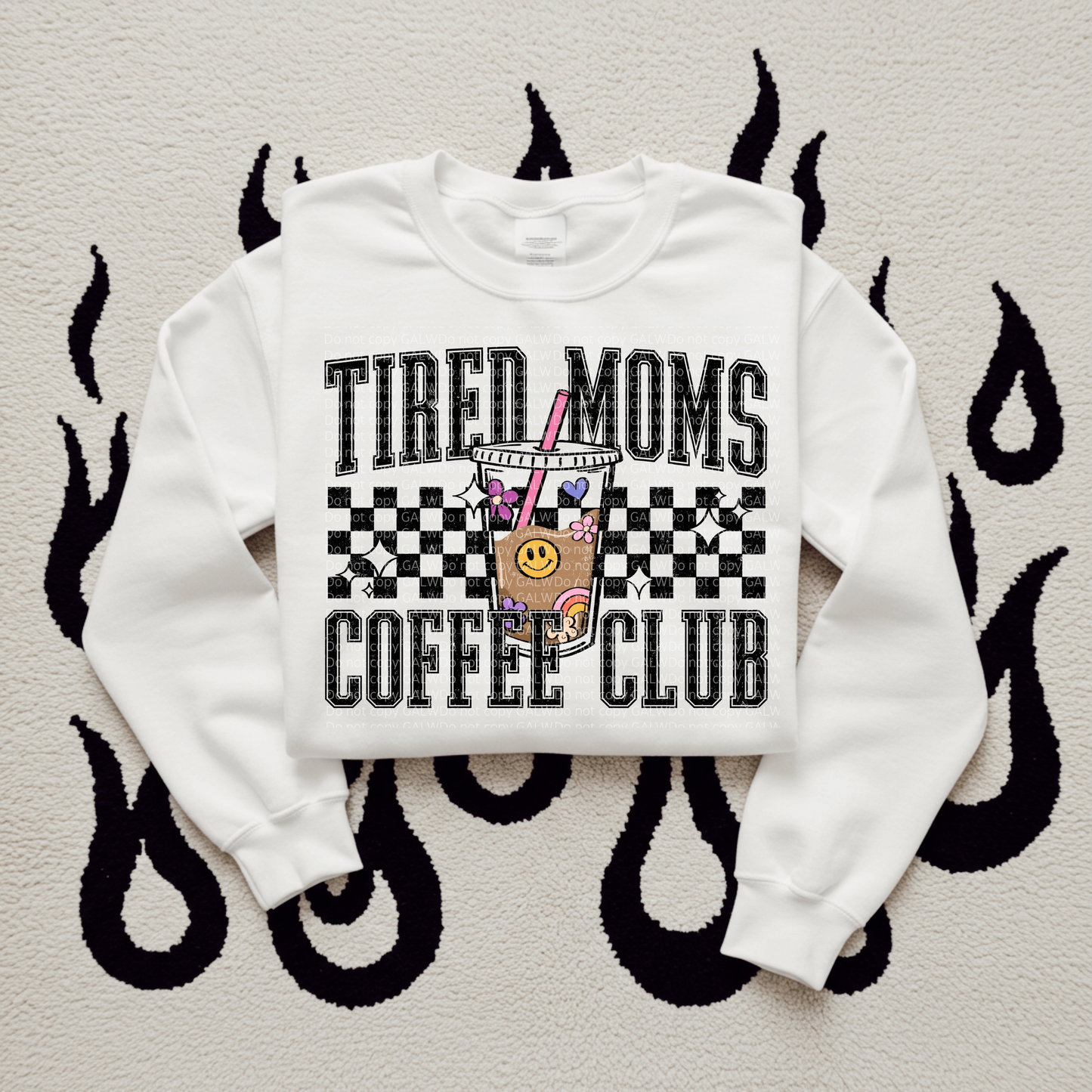 Tired moms coffee club tee or sweatshirt