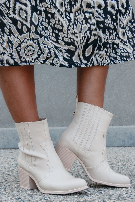 Chinese Laundry Beige U See Ankle Western Booties