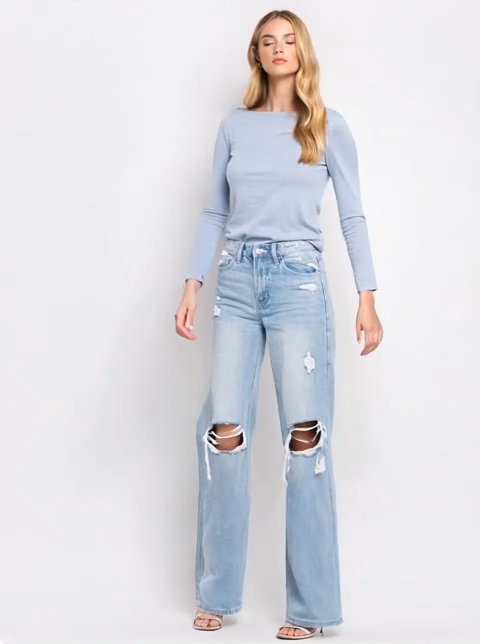 90's Vintage Super High Rise Flare Jeans